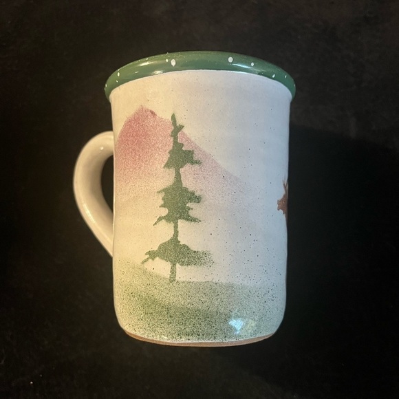 Stoneware Deer Artistry Pottery 12oz Coffee Mug Tea Cup Rustic Cabin - Picture 2 of 9